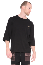 Load image into Gallery viewer, BLACK DOUBLE COLLAR TEE