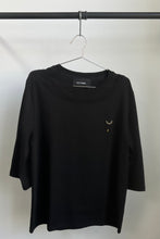 Load image into Gallery viewer, BLACK DOUBLE COLLAR TEE