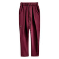 PLEATED DRAWSTRING PLUM SWEATPANTS