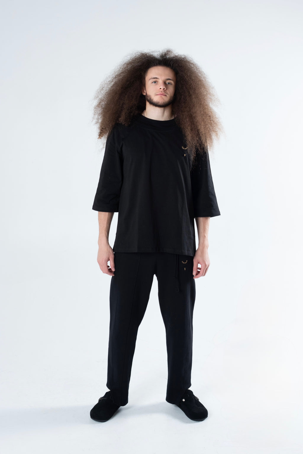 BLACK DOUBLE COLLAR TEE