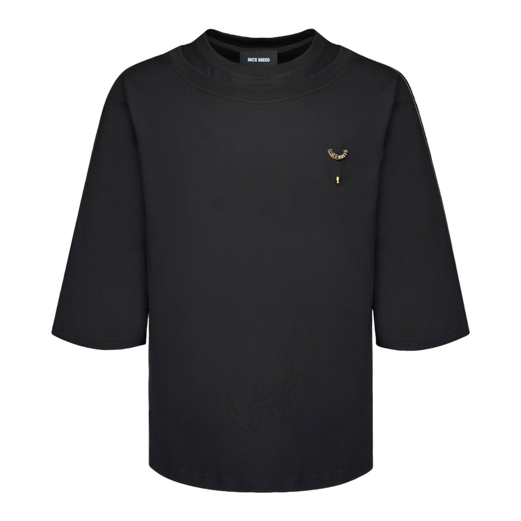 BLACK DOUBLE COLLAR TEE