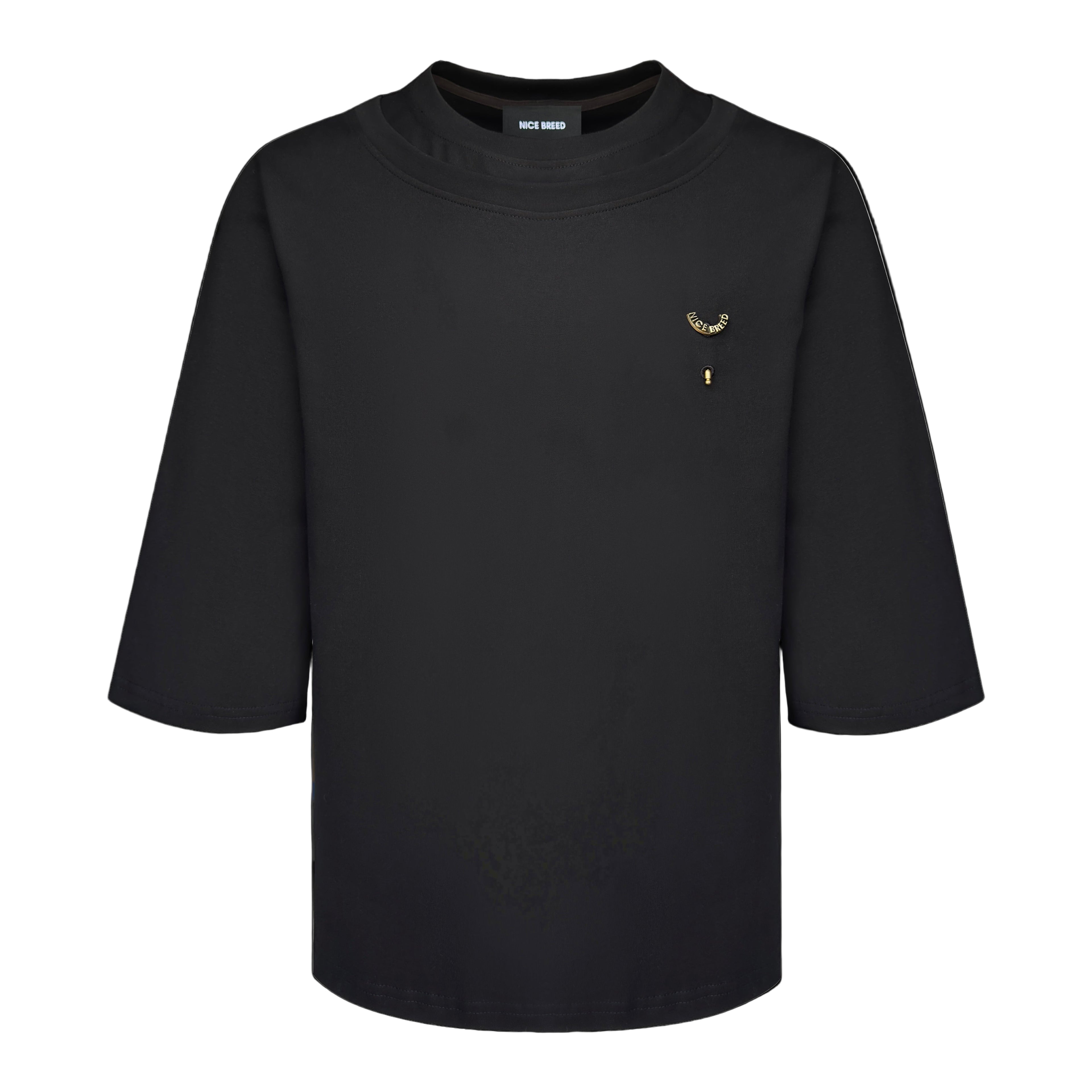 BLACK DOUBLE COLLAR TEE