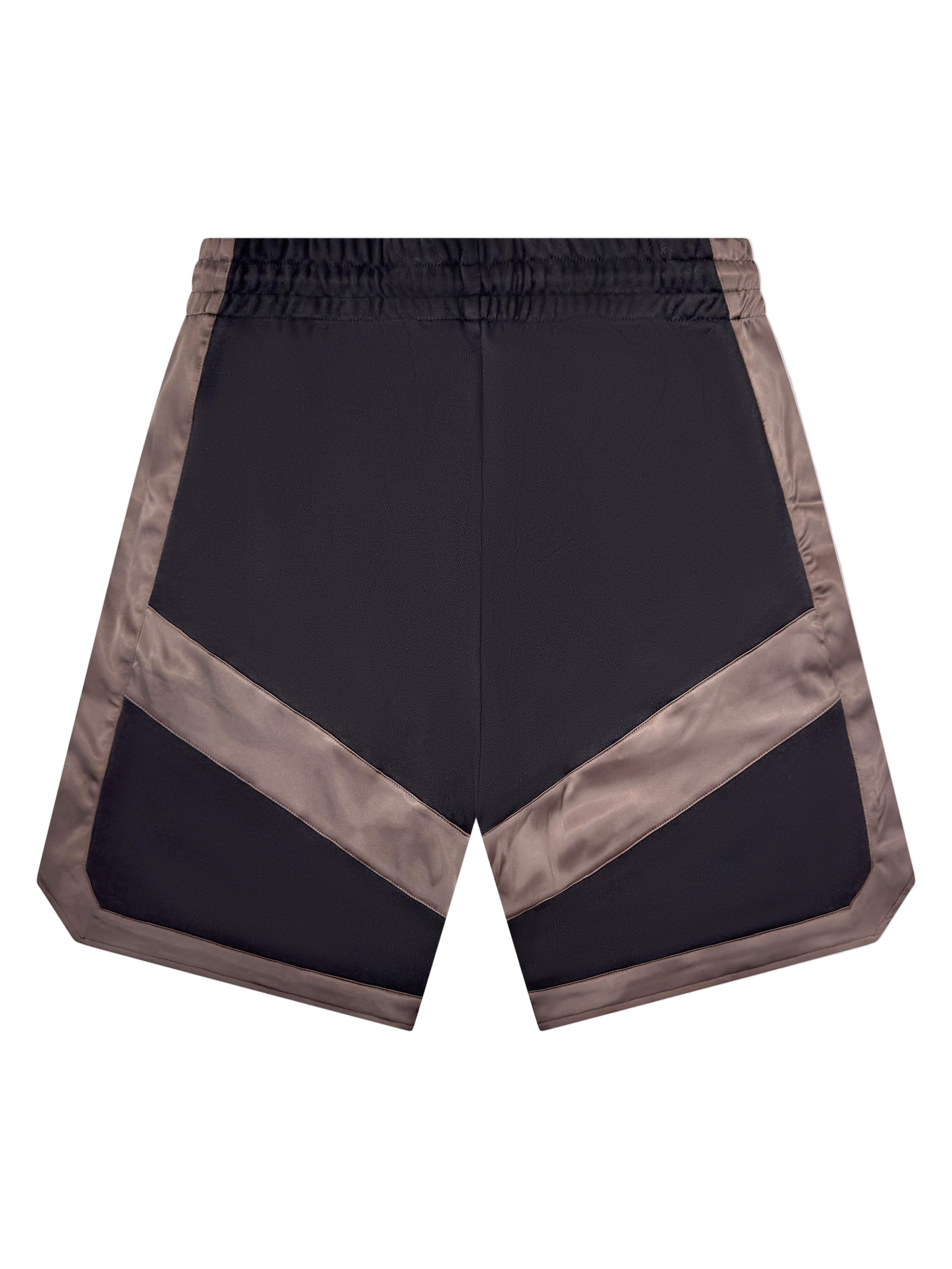 SATIN AND TERRY BASKETBALL SHORTS