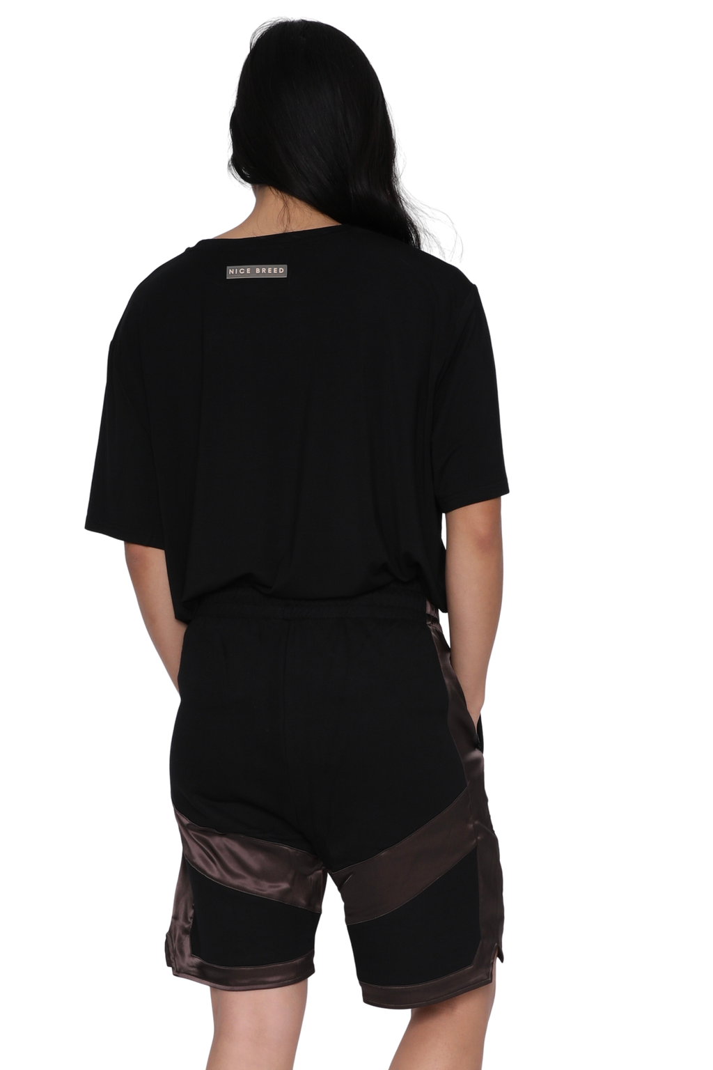 SATIN AND TERRY BASKETBALL SHORTS