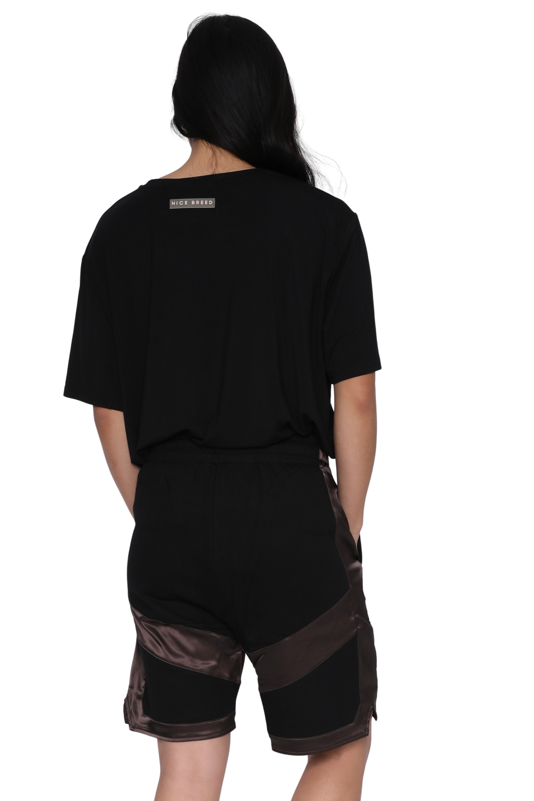 SATIN AND TERRY BASKETBALL SHORTS