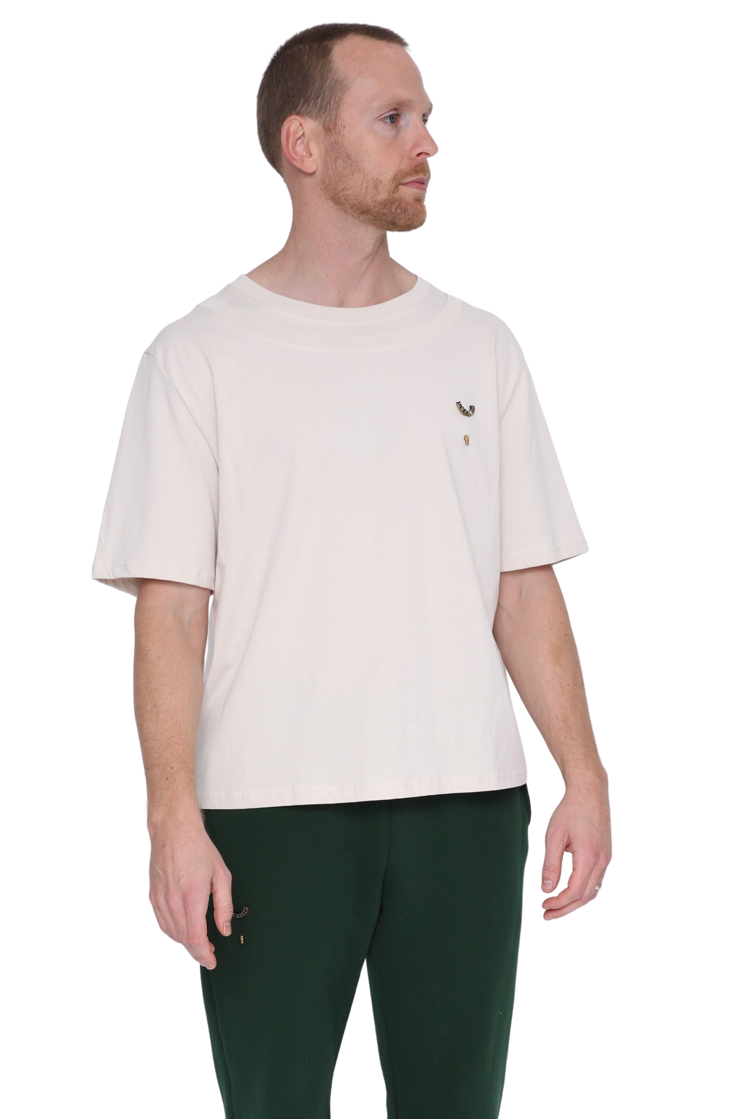 BONE DOUBLE COLLAR TEE