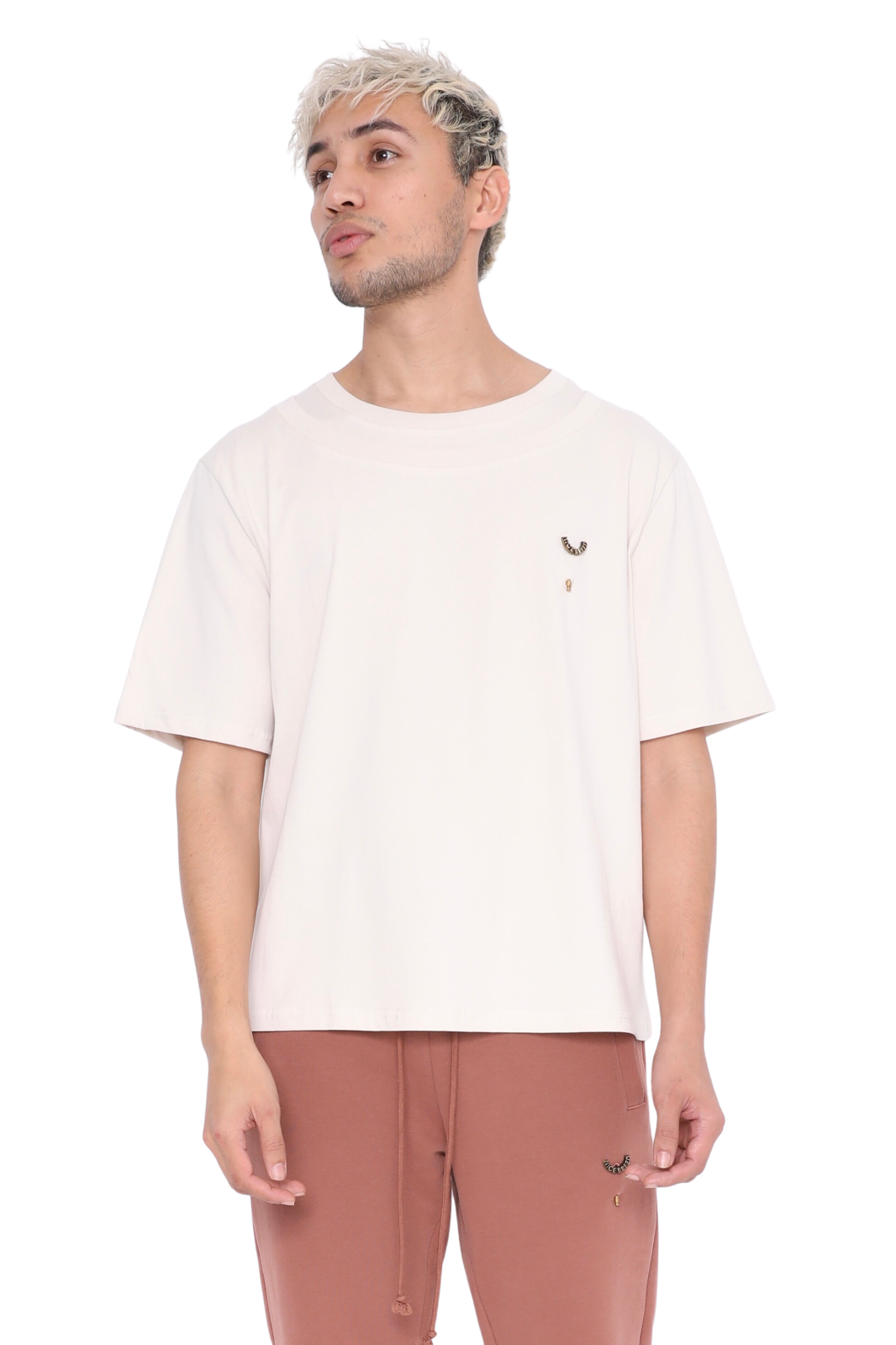 BONE DOUBLE COLLAR TEE